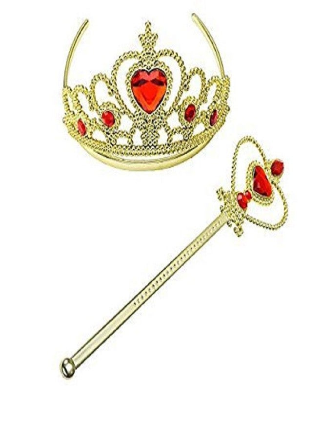 فانسي دريسويل تاج أميرة وعصا سحرية من فانسي دريس ويل، هدية مثالية لحفلات الفتيات من عمر 3 إلى 10 سنوات/هدايا تذكارية (ذهبي، مجموعة من 10 قطع)، بلاستيك - Image 1